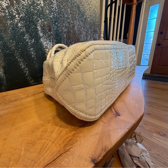 Cole Haan White Croc Embossed Patent Leather Hobo Bag - Picture 11 of 16